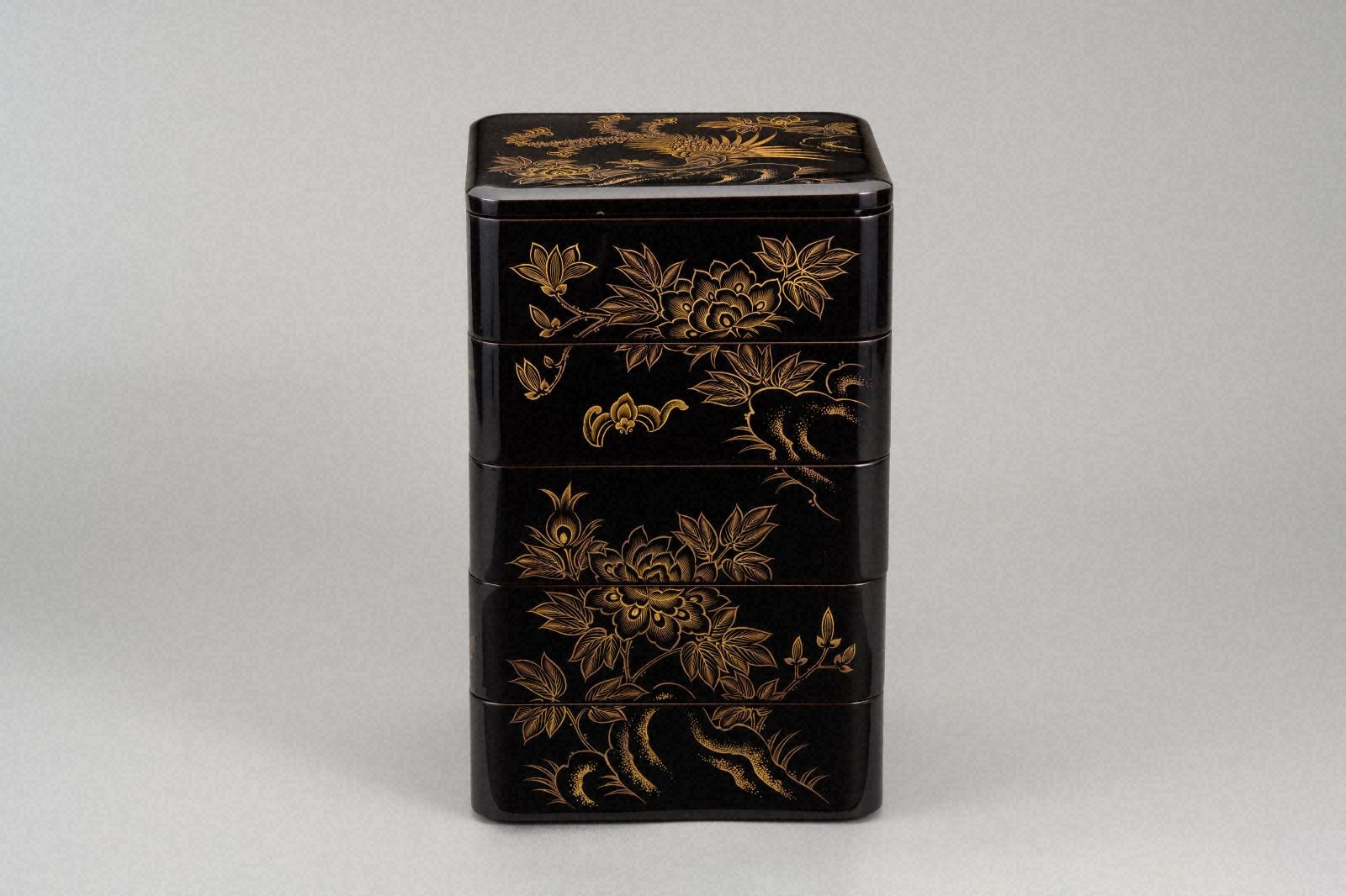 金箔　花鳥文様 文箱 沈金花鳥文五段重 - 金沢ミュージアムプラス