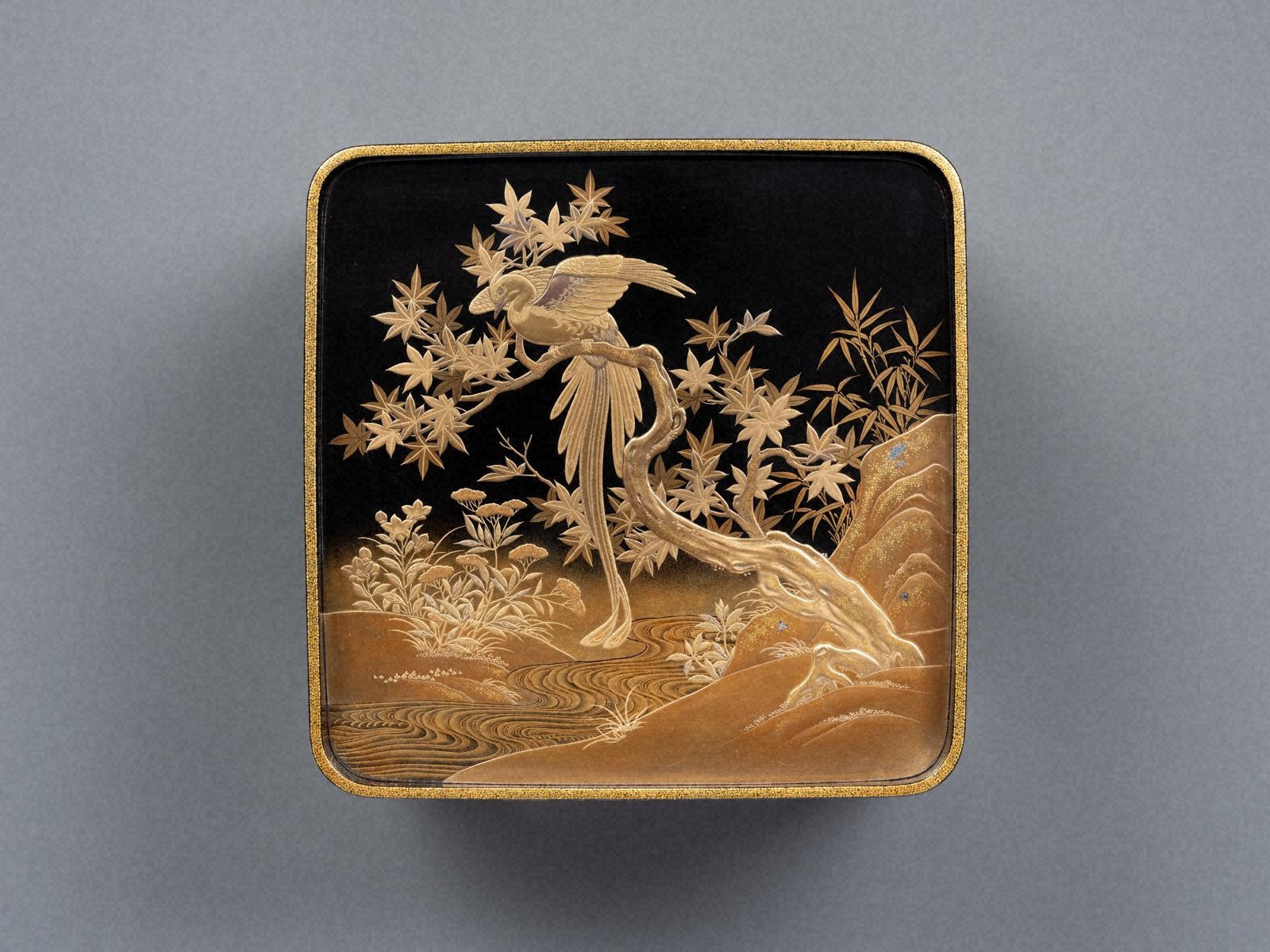 花鳥蒔絵三組盃・紅葉尾長鳥蒔絵盃台 - 金沢ミュージアムプラス